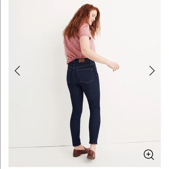 Madewell curvy high rise skinny jeans womens sz 30 dark wash stretch denim - Picture 4 of 6